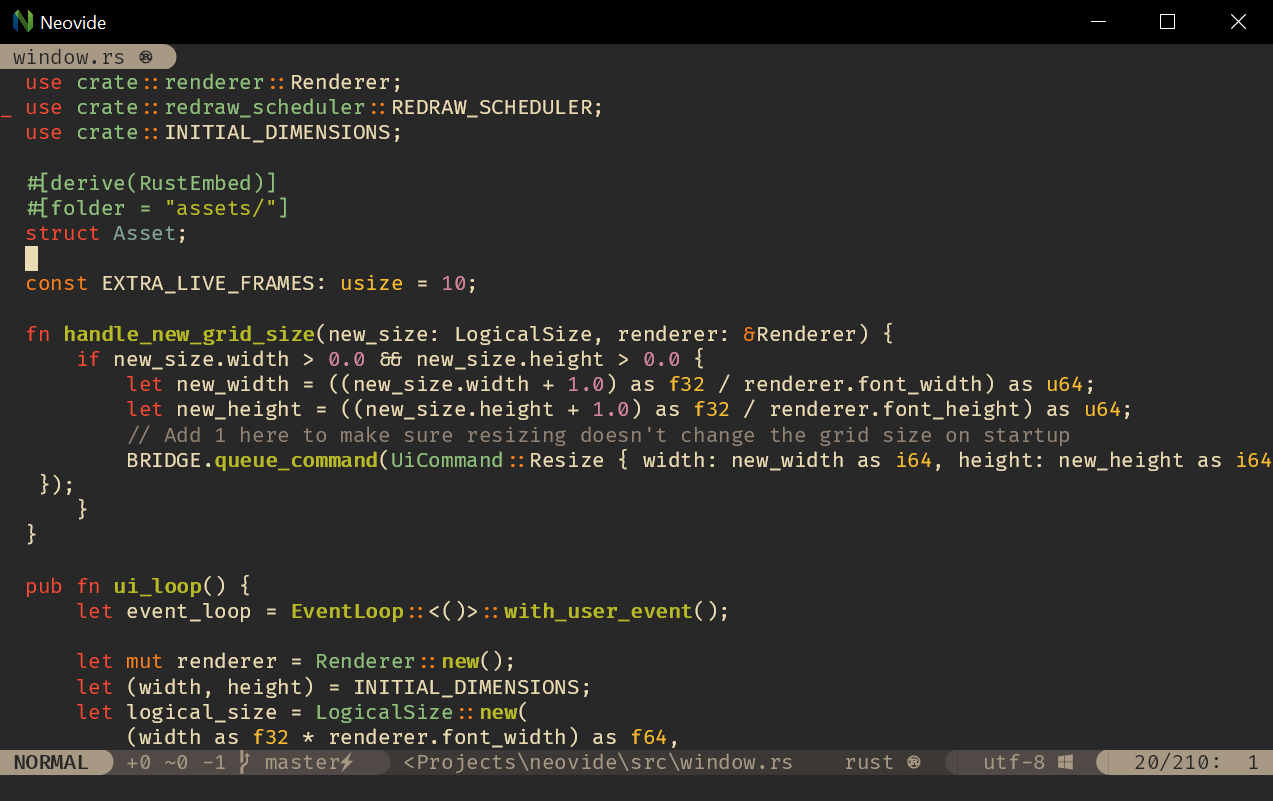 Screenshot of Neovide
